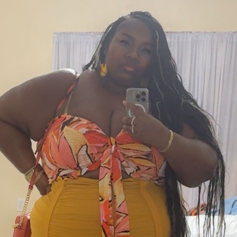 Rainbow Strapless Tropical Crop Top - Orange and Pink - Picture 6 of 7